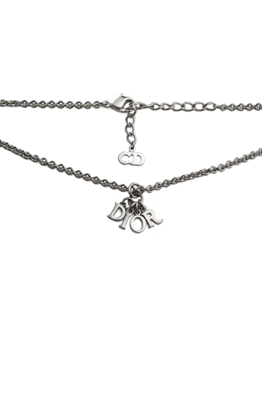 Authentic Vintage Dior Silver Small Spellout Necklace — LUXE Reworked